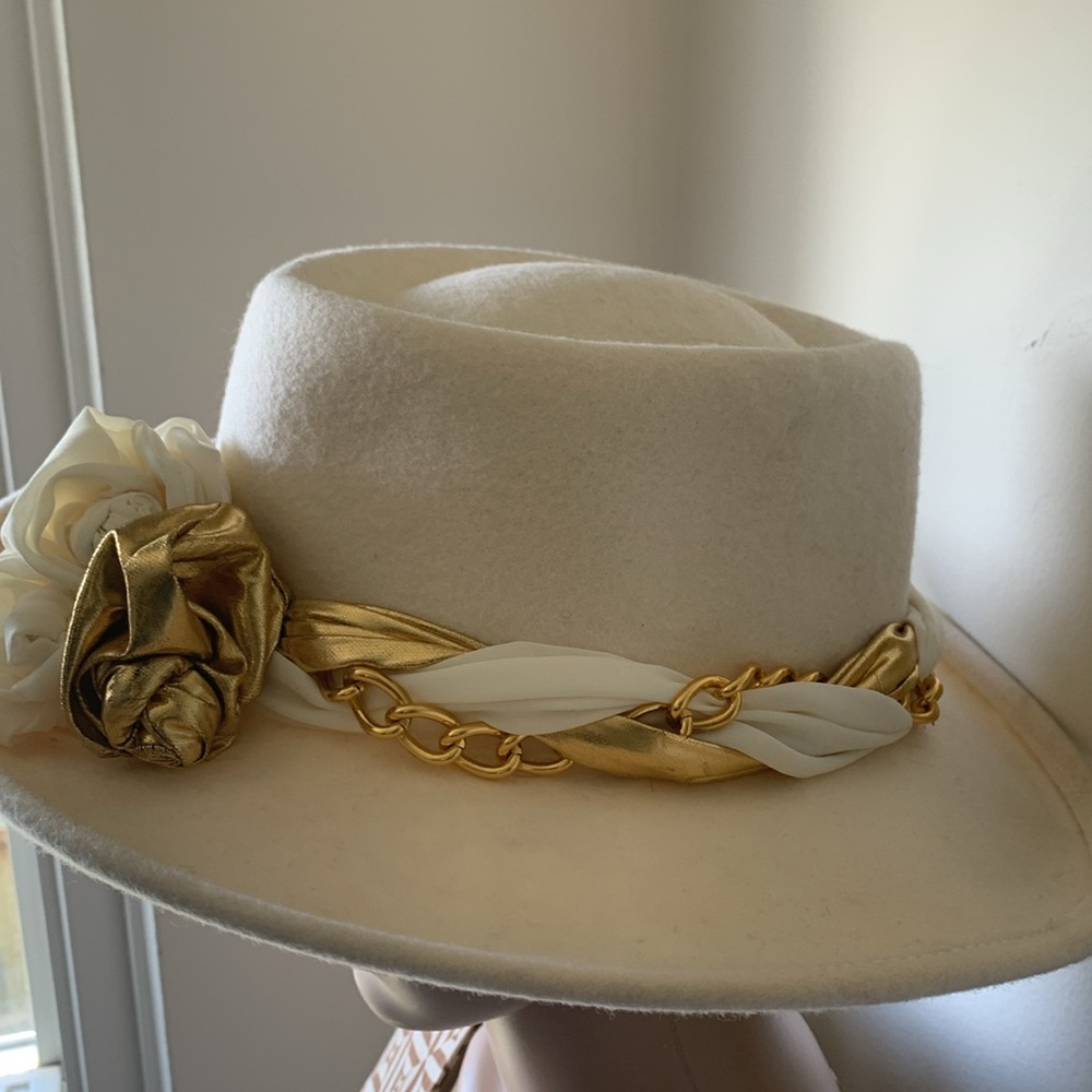 Vintage 100% Wool off/white hat - Picture 9 of 11